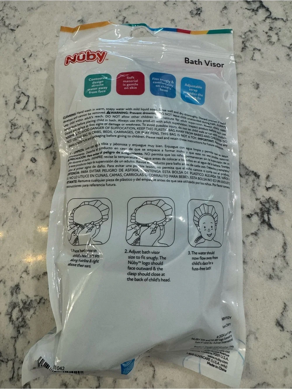 NUBY Kids Bath Visor 6mo+ BPA Free New in package.